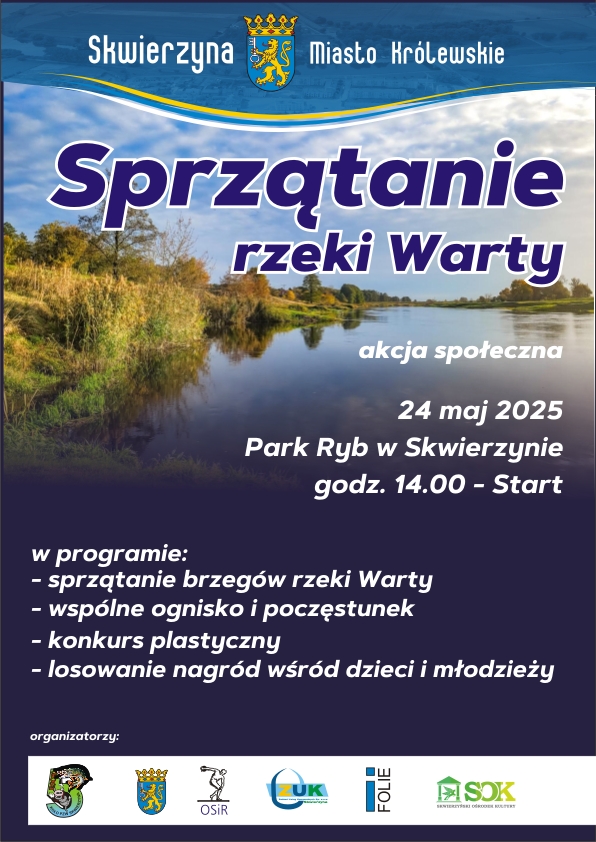 KOŁO WĘDKARSKIE NR 5 ESOX ZE SKWIERZYNY ORGANIZUJE CYKLICZNĄ AKCJĘ SPRZĄTANIA RZEKI WARTY