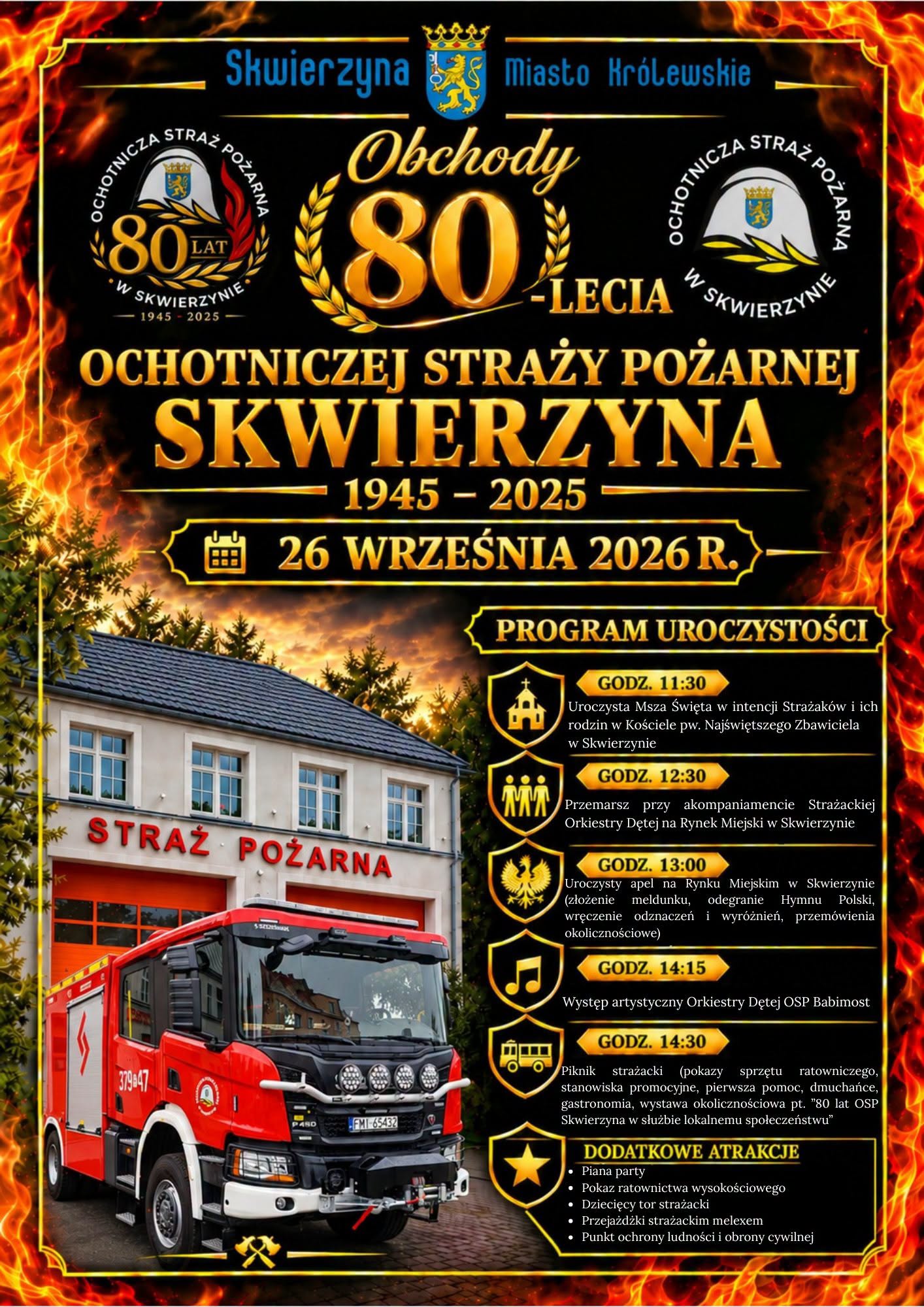 Obchody 80-lecia Ochotniczej Straży Pożarnej Skwierzyna